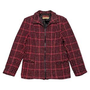 Vintage 90s Terry Ward Wool & Satin Plaid Designer Jacket - Womens 10